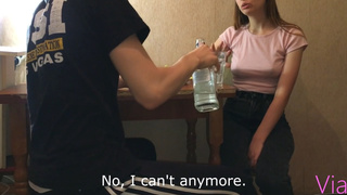 I gave a pretty classmate a drink of vodka so that she would pass out swifter